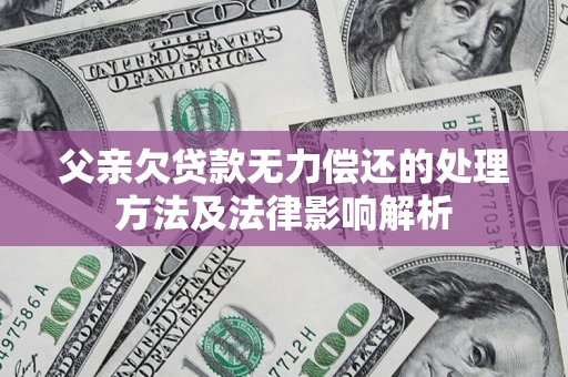 武汉父亲欠贷款无力偿还的处理方法及法律影响解析